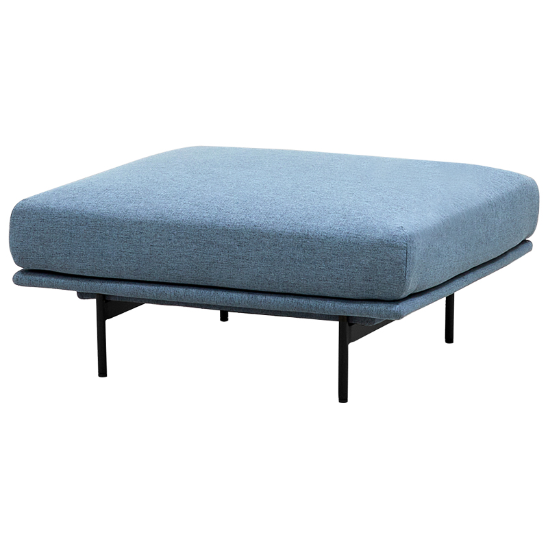 Оттоманка голубая Vergil Blue Ottoman Голубой Черный в Омске | Loft Concept 