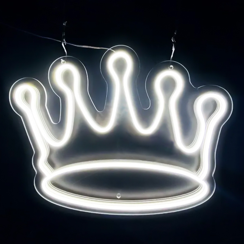 Неоновая настенная лампа Crown Neon Wall Lamp Белый Прозрачный в Омске | Loft Concept 