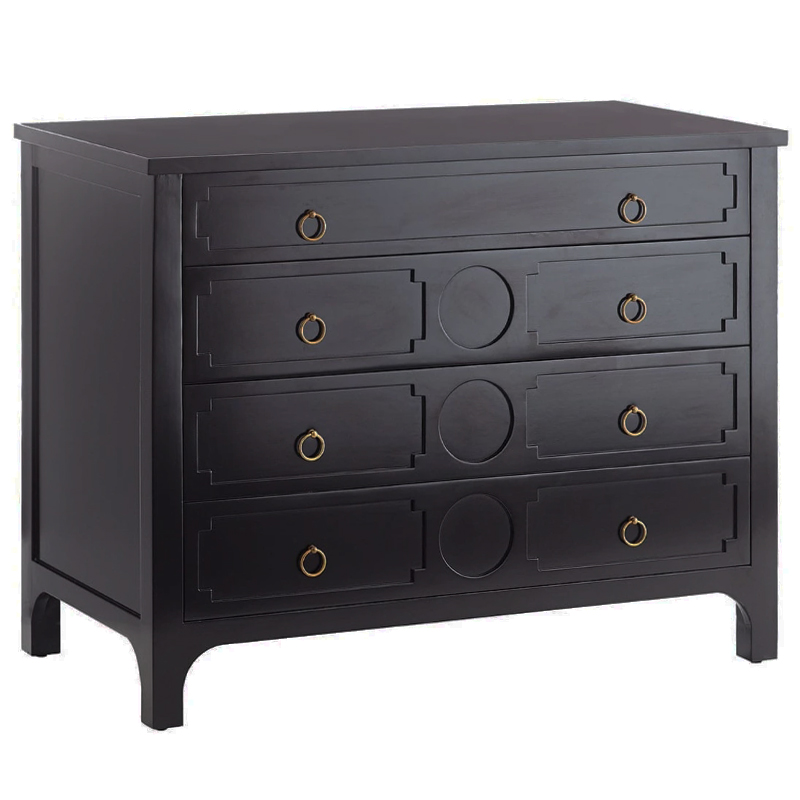 Комод с 4-мя ящиками Lawrence chest of drawers Black Черный Черный в Омске | Loft Concept 