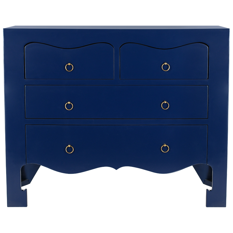 Комод темно-синий L.XV CHEST OF DRAWERS deep blue Темно-синий Золотой в Омске | Loft Concept 