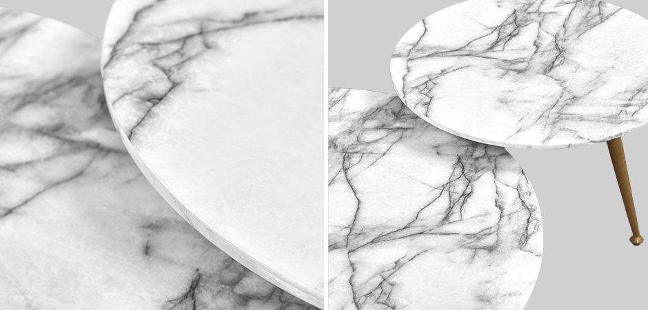 Комплект из двух столов Marble & Brass Комплект из двух столов Marble & Brass - Loft-Concept в Омске
