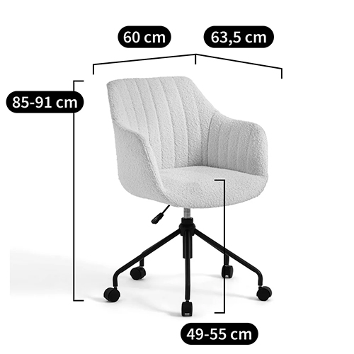 Вращающееся кресло с обивкой букле Boucle Office Chair в Омске