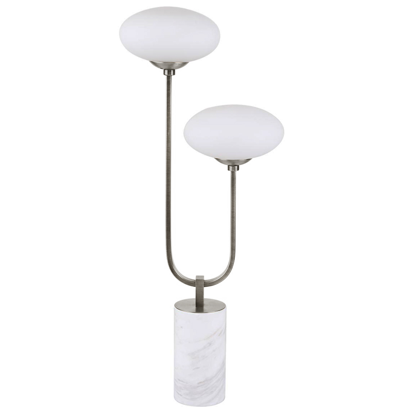 Oval Balls Mushrooms Table Lamp Silver Серебряный Прозрачный белый в Омске | Loft Concept 