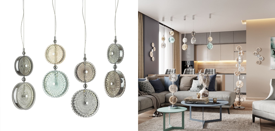Подвесной светодиодный светильник Peony Yellow&Grey Подвесной светодиодный светильник Peony Yellow&Grey - Loft-Concept в Омске