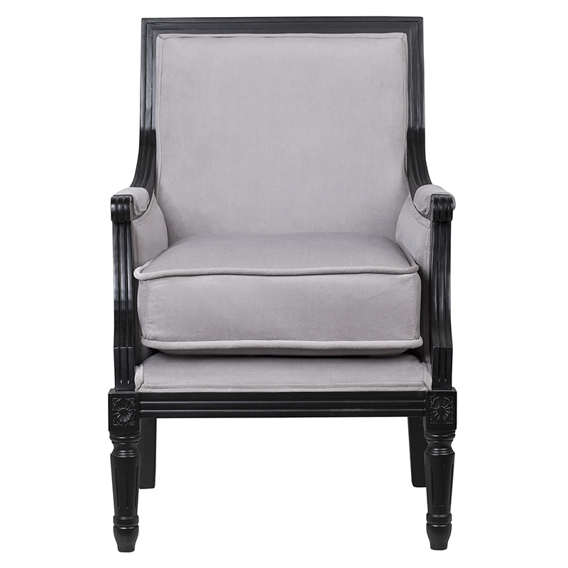 Кресло Harry Armchair black and grey velour Серый Черный в Омске | Loft Concept 