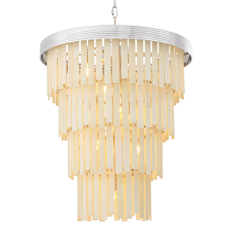 Люстра Eichholtz Chandelier Arizona L Nickel Никель ivory ( слоновая кость ) в Омске | Loft Concept 