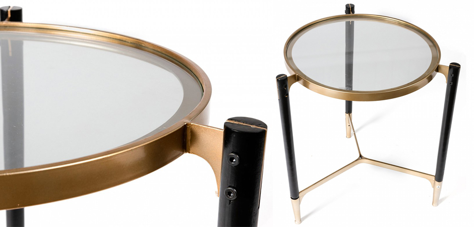 Приставной столик Black & Gold Table round - Loft-Concept в Омске