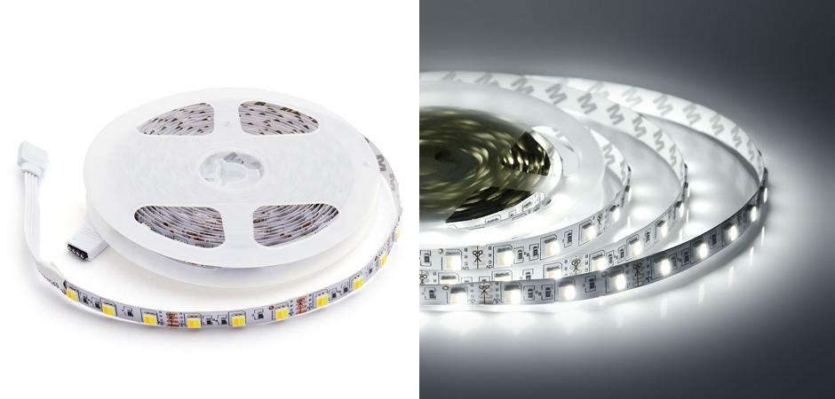 Комплект светодиодной ленты 14,4W/m 60LED/m 5050SMD теплый белый/холодный белый 2,5M Комплект светодиодной ленты 14,4W/m 60LED/m 5050SMD теплый белый/холодный белый 2,5M - Loft-Concept в Омске