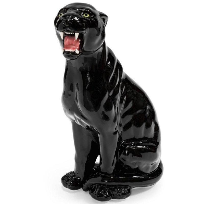 Статуэтка Abhika Leopard Dx Shiny Black Глянцевый черный в Омске | Loft Concept 