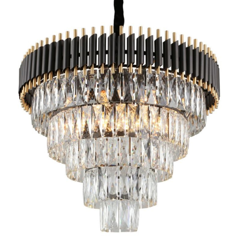 Empire Black Chandelier Crystal D 66 Черный Прозрачное Стекло Золотой в Омске | Loft Concept 