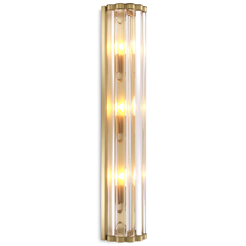 Бра Eichholtz Wall Lamp Amalfi Brass Прозрачное Стекло Латунь в Омске | Loft Concept 