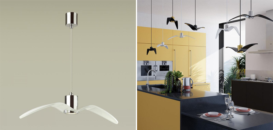 Подвесной светильник Seagull Average Chrome белый Подвесной светильник Seagull Average Chrome белый - Loft-Concept в Омске