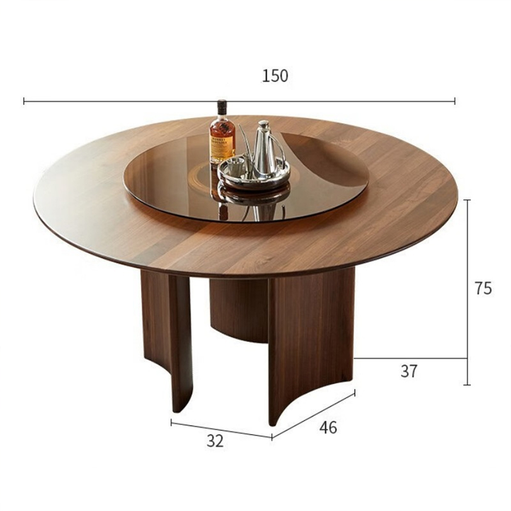 Стол обеденный круглый с двойной столешницей Walnut Wood Table в Омске
