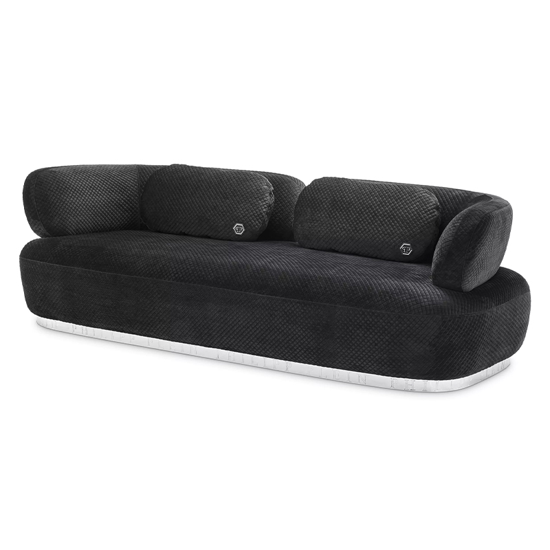 Диван Philipp Plein Sofa Signature Чёрный Черный Золотой в Омске | Loft Concept 