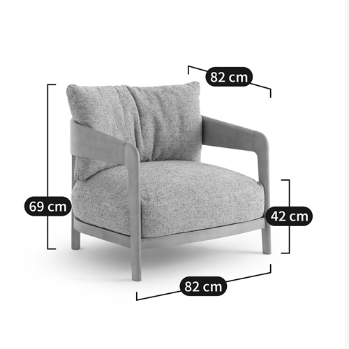 Кресло с каркасом из массива ясеня Deniaud Ash Grey Armchair в Омске