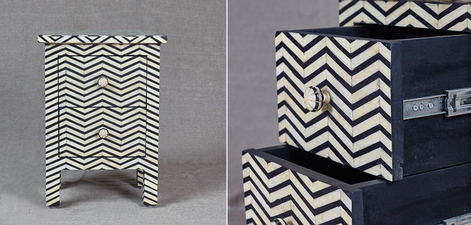 Комод инкрустация костью Inlaid Bone Chevron Mini Комод инкрустация костью Inlaid Bone Chevron Mini - Loft-Concept в Омске