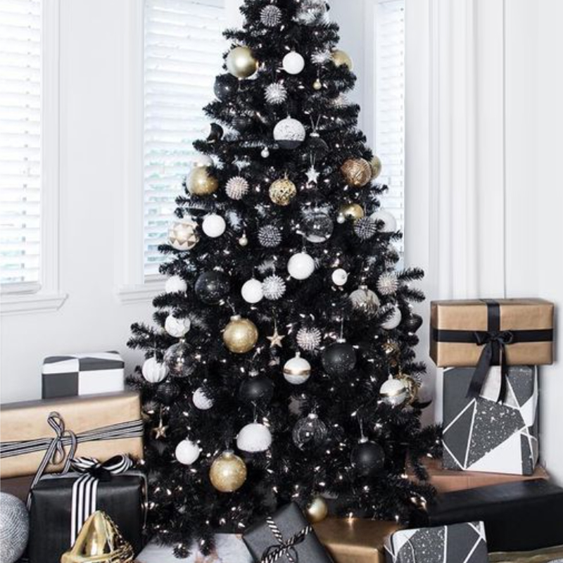 Дизайнерская Ель Christmas Tree Black and Gold Decor Черный Белый Золотой в Омске | Loft Concept 