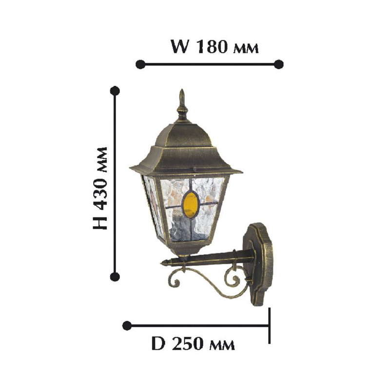 Уличное бра черного цвета с золотой патиной Sunset Up в Омске