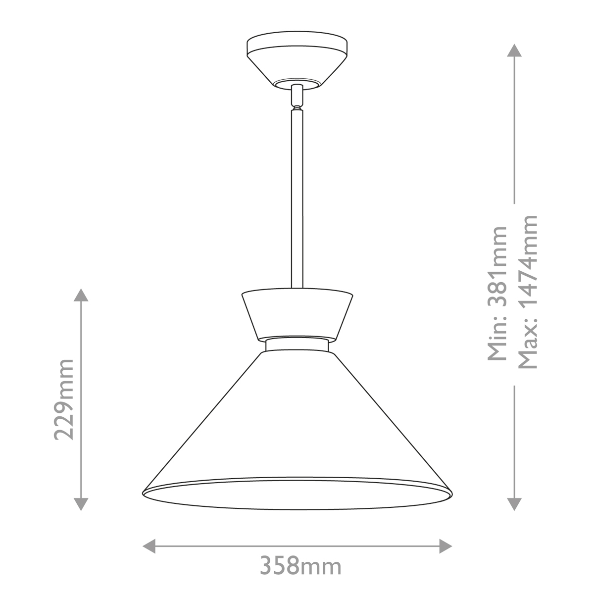 Подвесной светильник с белым стеклянным конусным плафоном Alora Mood в Омске