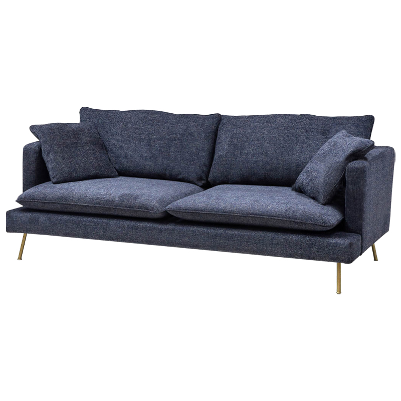 Диван Lambert Sofa Blue Синий Синий Золотой в Омске | Loft Concept 