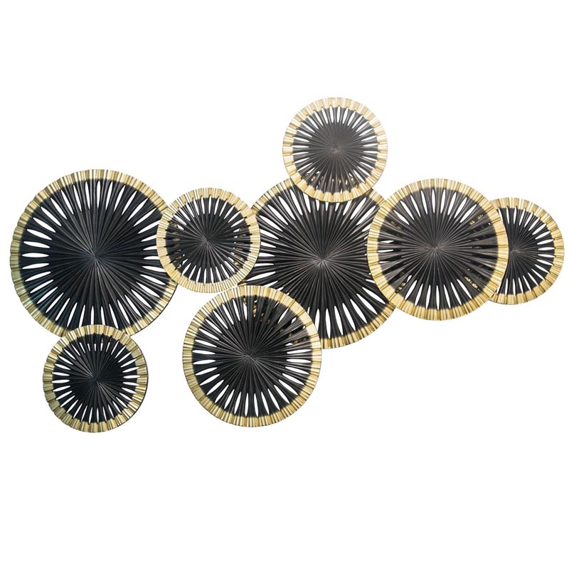 Арт-объект Apollo Black and Gold Wall Plaque Disc gap 8 Золотой Черный в Омске | Loft Concept 