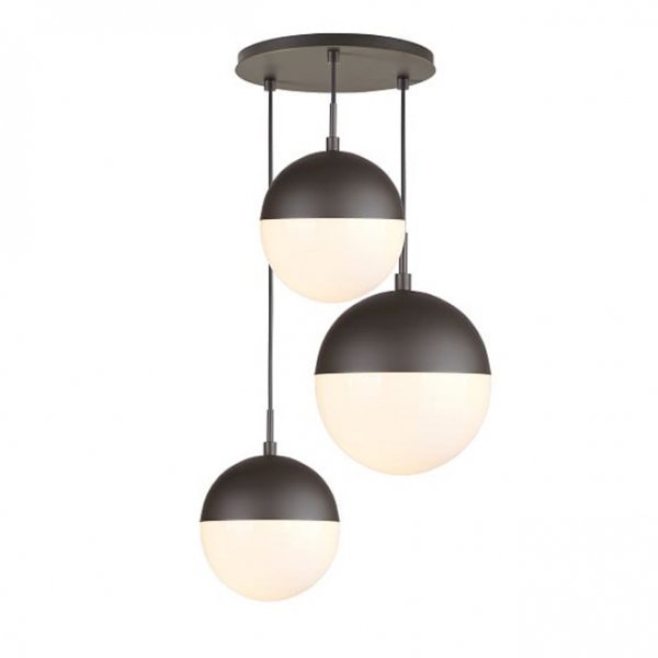 Подвесной светильник Copper Light Black Pendant 3 Черный Белый в Омске | Loft Concept 