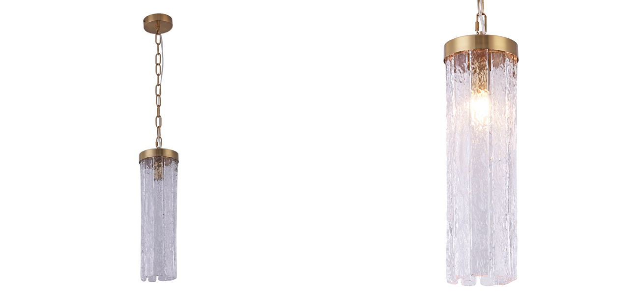 Подвесной светильник с плафоном из стеклянных пластин Arctic - фото