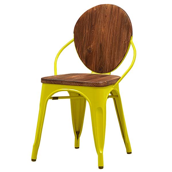 Стул Tolix chair Wooden Yellow Дуб темный Желтый в Омске | Loft Concept 