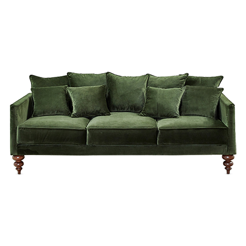 Диван Graceful Details Sofa Green Коричневый Зеленый в Омске | Loft Concept 