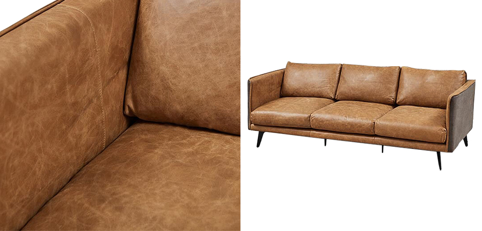 Диван Caramel Leather & Textiles Triple Sofa Диван Caramel Leather & Textiles Triple Sofa - Loft-Concept в Омске