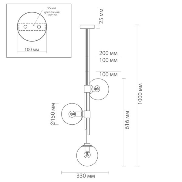 Светильник TRILOGY Ceiling Light Clear glass 100  в Омске