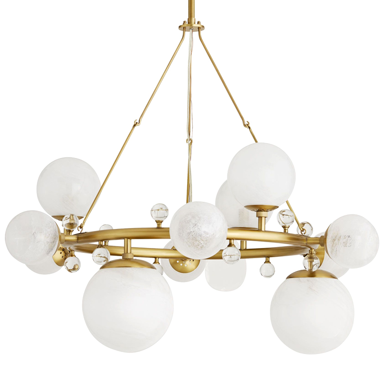 Люстра Arteriors TROON ROUND CHANDELIER Золотой Белый в Омске | Loft Concept 