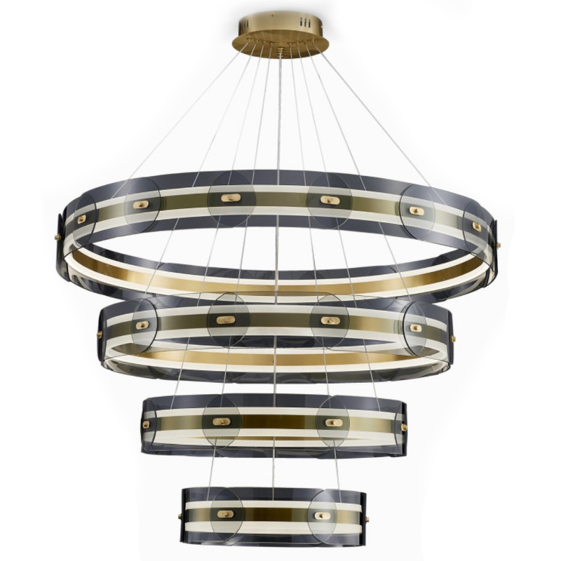 Люстра Gold 3 ring horizontal chandelier Прозрачный Латунь в Омске | Loft Concept 