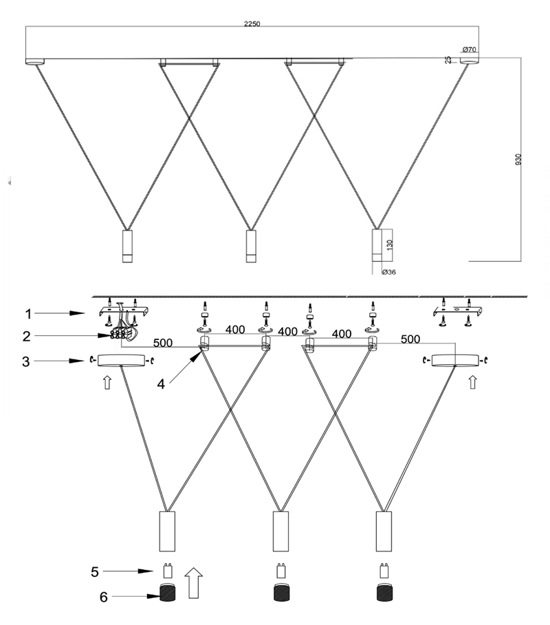 Wireflow LED White Suspension lam 3 патрона в Омске