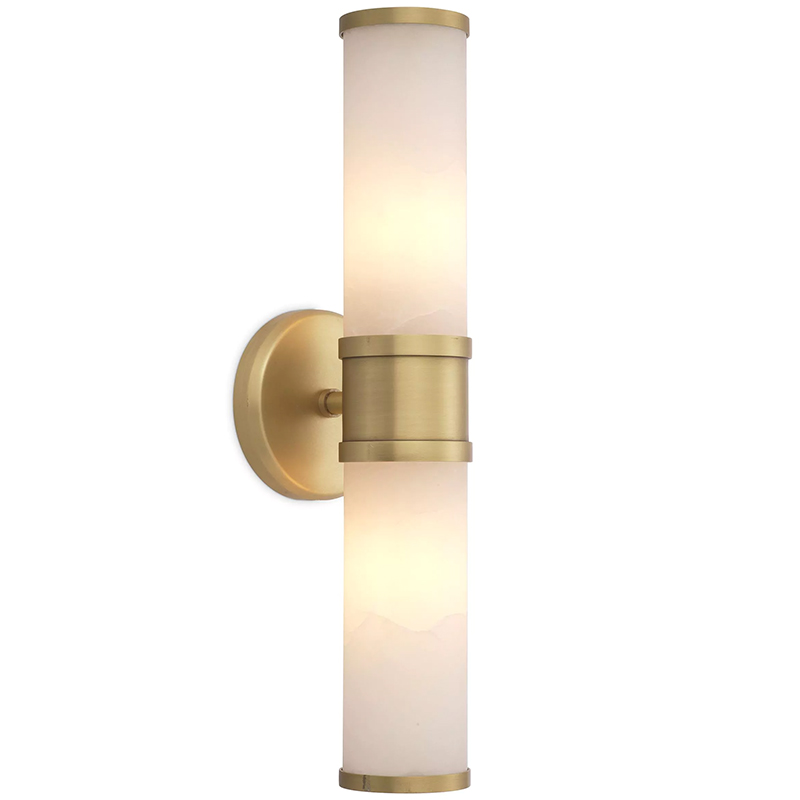 Бра Eichholtz Wall Lamp Claridges Double Латунь Бежевый в Омске | Loft Concept 