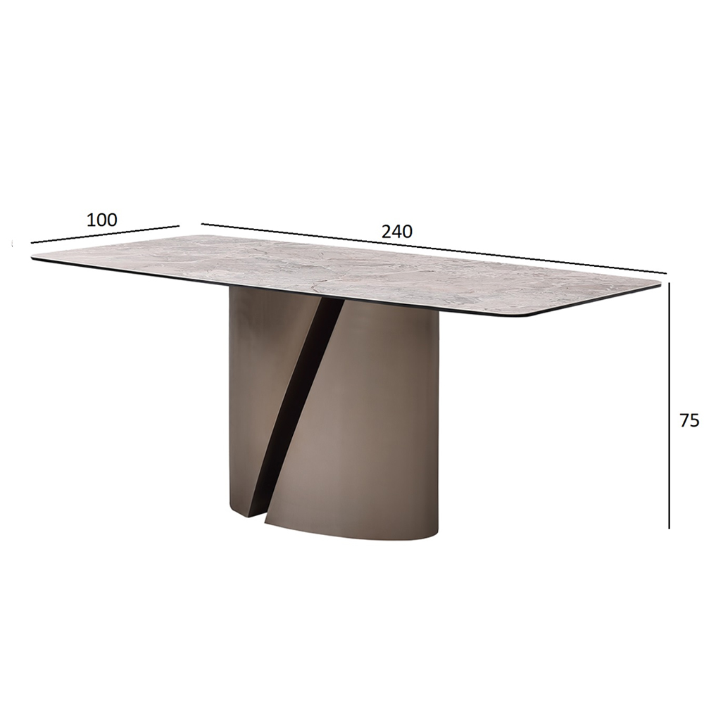 Стол обеденный керамический серый Servorios в Омске