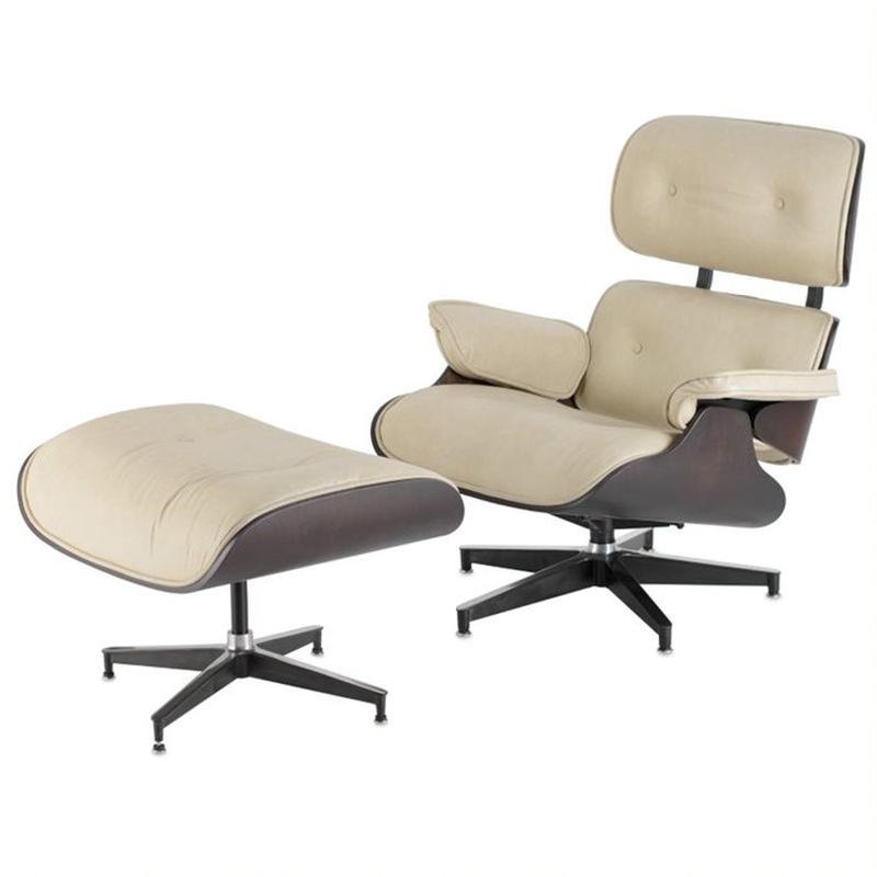 Кресло Eames Lounge Chair & Ottoman cream Кремовый в Омске | Loft Concept 