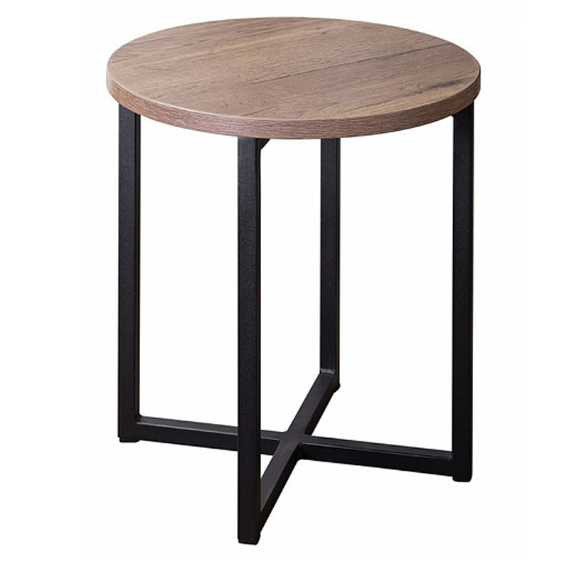 Приставной стол Industrial Oak Heidi Side Table Черный Дерево Табак в Омске | Loft Concept 