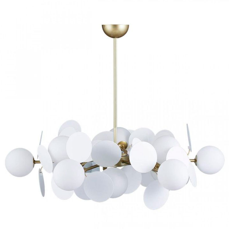 Люстра MATISSE Chandelier White 12 ламп Белый Золотой в Омске | Loft Concept 