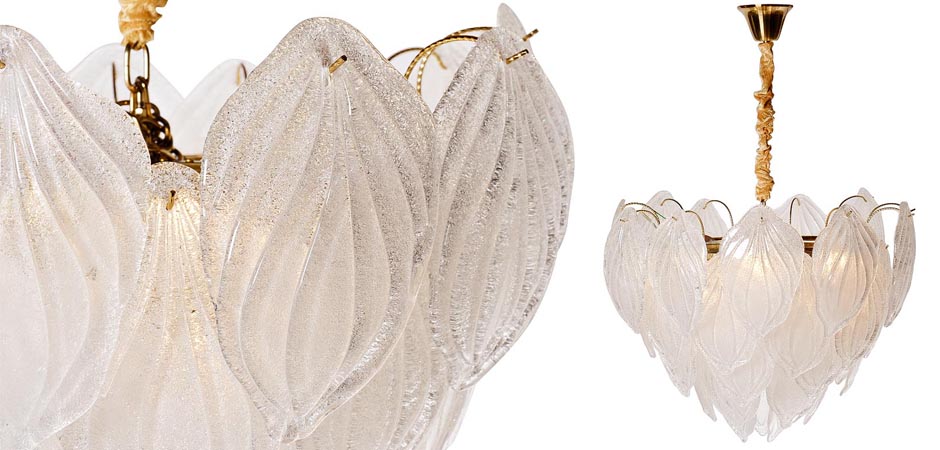 Люстра Textured Glass Chandelier Petal 8 Люстра Textured Glass Chandelier Petal 8 - Loft-Concept в Омске