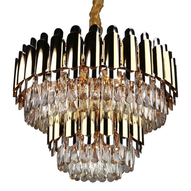 Люстра Gibrien Crystal Chandelier Прозрачный (Transparent) Золотой в Омске | Loft Concept 