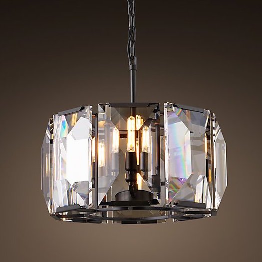 Люстра RH Harlow Crystal Round Chandelier 4 Черный в Омске | Loft Concept 