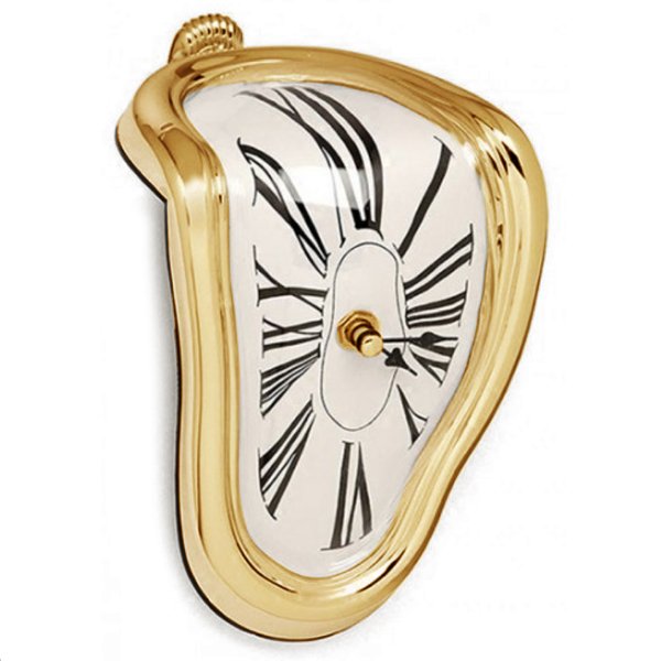 Часы Salvador Dali Soft Clock Gold Золотой Черный в Омске | Loft Concept 