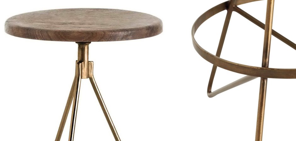 Барный стул Industrial Vintage Brass Iron Swivel Bar Stool Барный стул Industrial Vintage Brass Iron Swivel Bar Stool - Loft-Concept в Омске