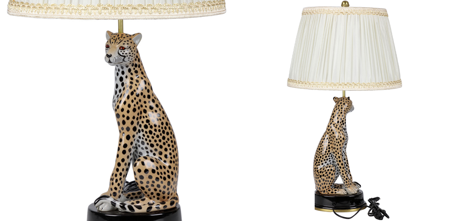 Настольная лампа с абажуром Leopard Table Lamp - фото
