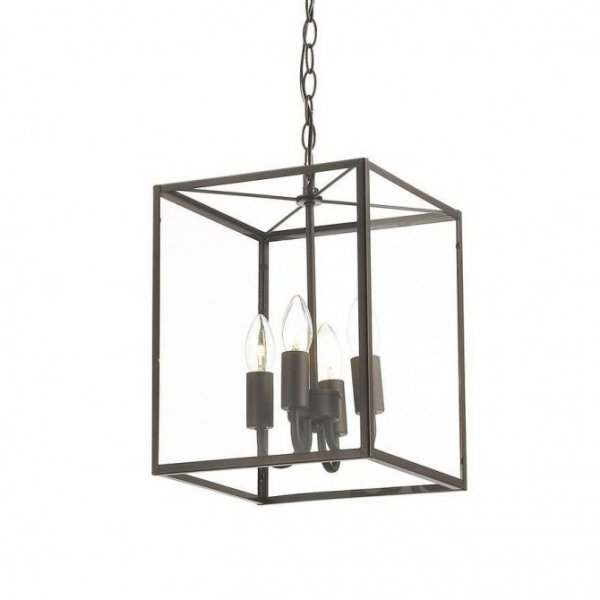 Подвесной светильник Loft Industrial Ortogonal Pendant Cube Brown 4 Прозрачное Стекло Коричневый в Омске | Loft Concept 