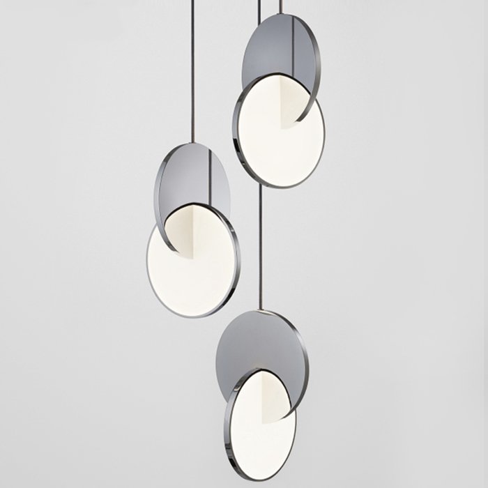 Подвесной светильник Eclipse Pendant Light Хром Белый в Омске | Loft Concept 