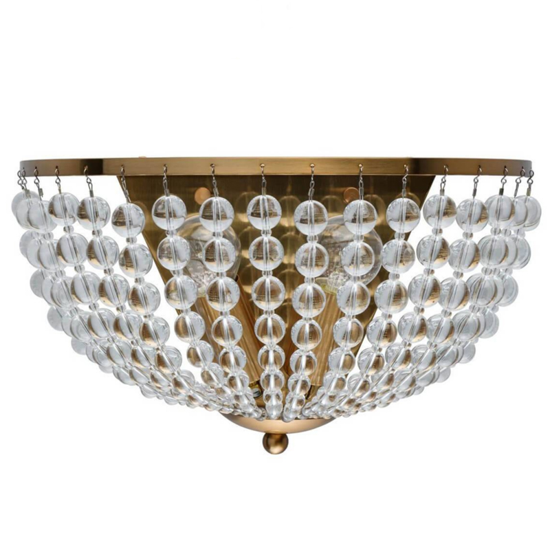 Бра Virginia Clear Beads Wall Lamp Gold Золотой Прозрачное Стекло в Омске | Loft Concept 