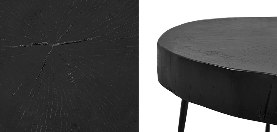 Приставной стол Saw Cut Black Wood Side Table Приставной стол Saw Cut Black Wood Side Table - Loft-Concept в Омске