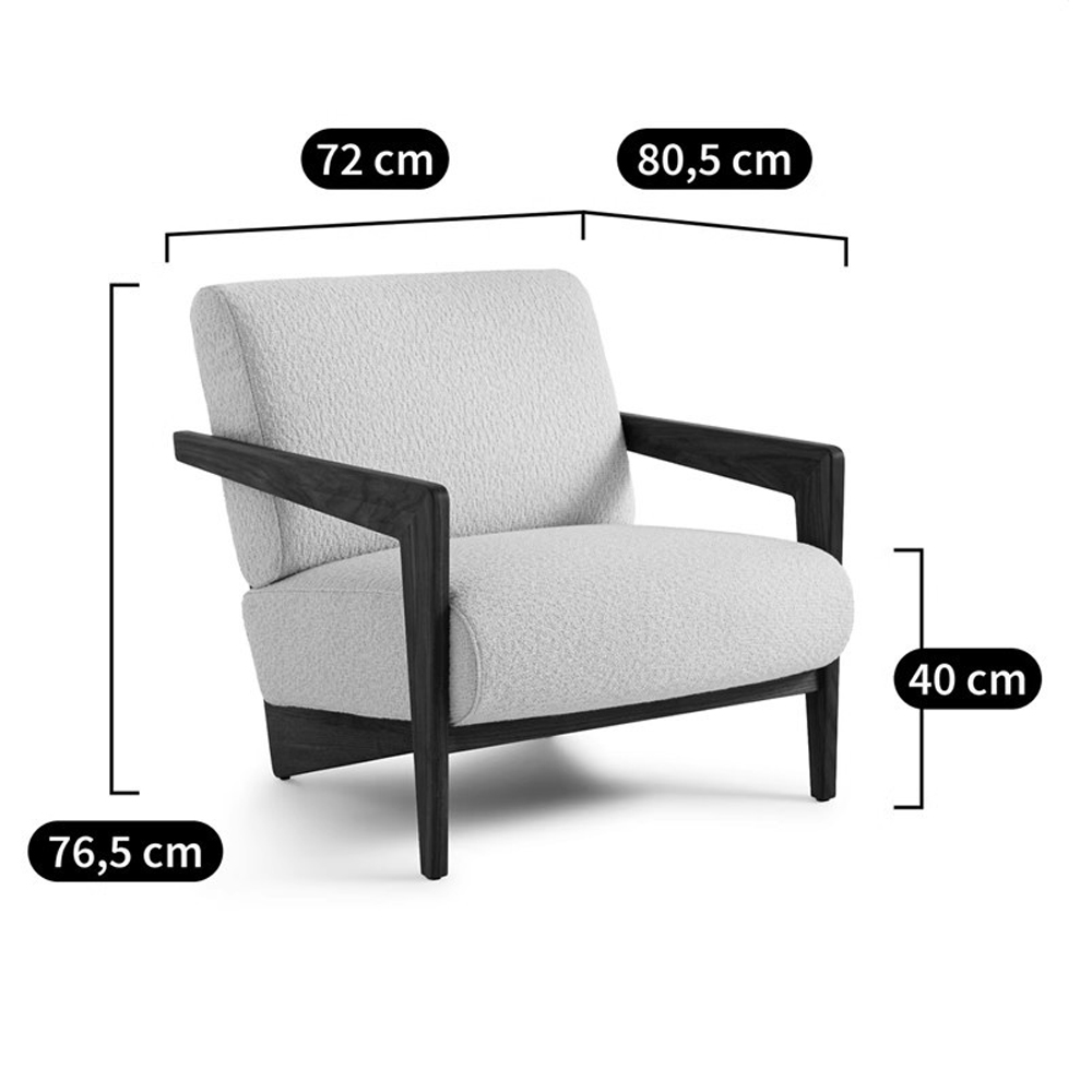 Кресло с обивкой из белого букле Armchair White Boucle Кресло с обивкой из белого букле Armchair White Boucle в Омске